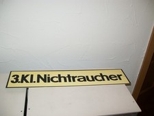 DB  Metall-Schild deutsche Bundesbahn 3.Kl. nichtRaucher #9