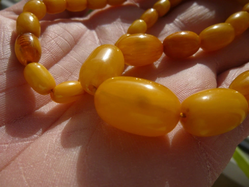 Antik Bernsteinkette Butterscotch TOP Color Bernstein baltic amber 25,5g - Bild 4 von 4