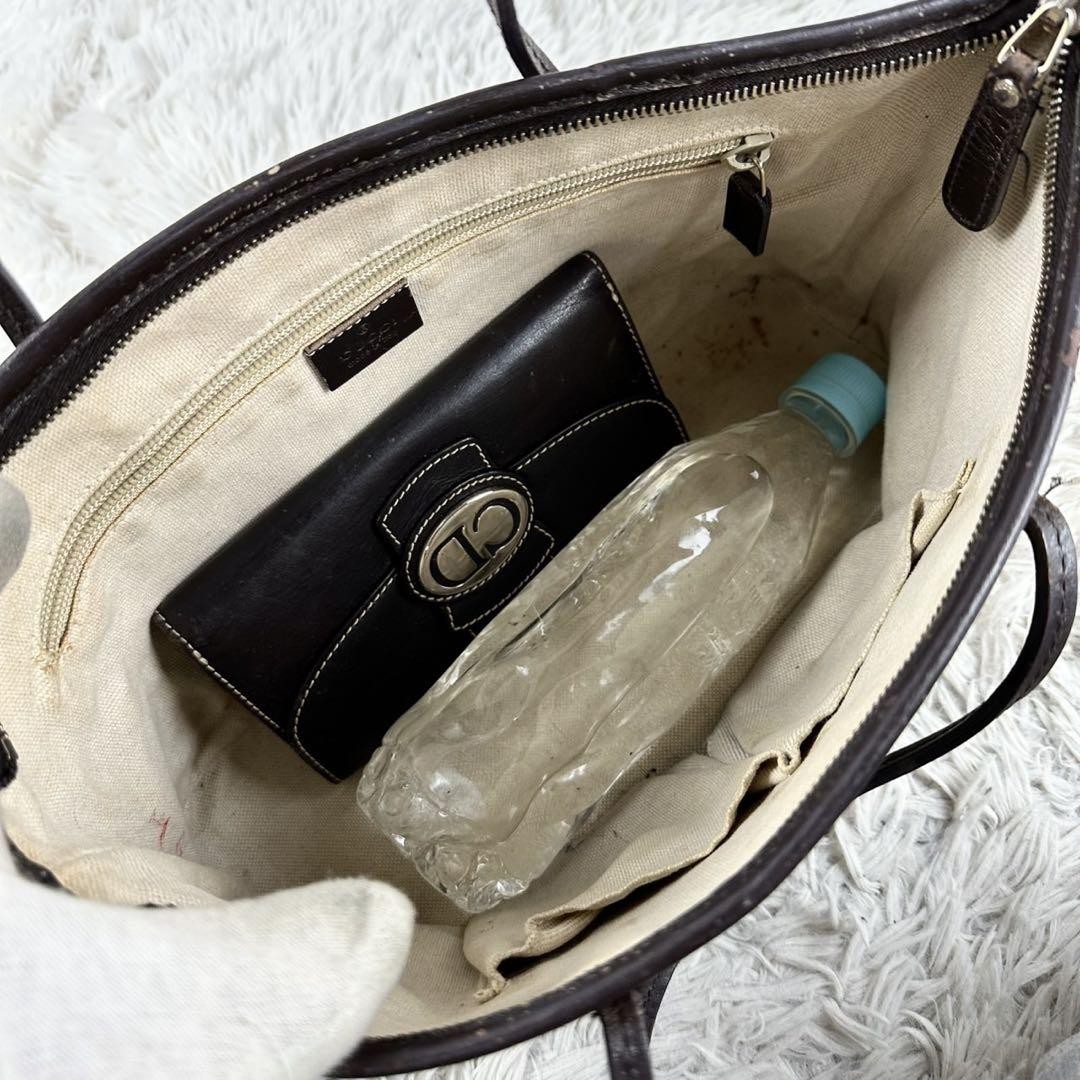 GUCCI Shoulder Bag 2WAY GG Pattern Logo Embossed Zipper PVC