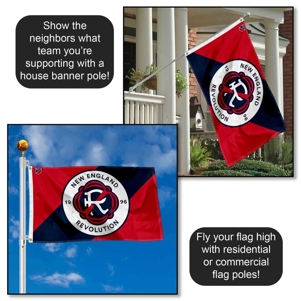 New England Revolution Jersey Pattern 3 ft x 5 ft Flag - Image 3 of 4