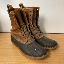 Vintage LL Bean 10" Boots Men’s Size 10 Tan Duck Maine USA Made Waterproof 8 Eye