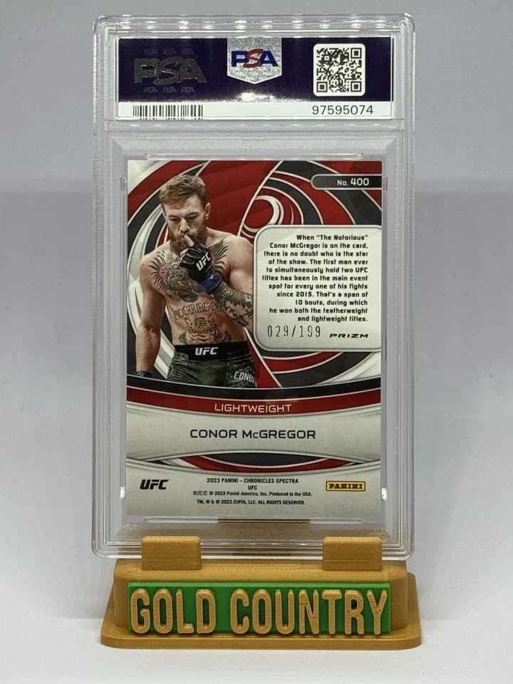 PANINI CHRONICLES 2023  UFC 400 CONOR McGREGOR RED /199 PSA 9 - Image 2 of 2