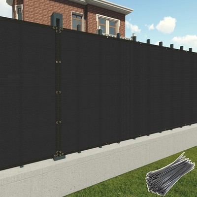 PATIO 50ft Black Privacy Fence Screen Deck Garden 90%UV-Block Mesh Fabric Shade