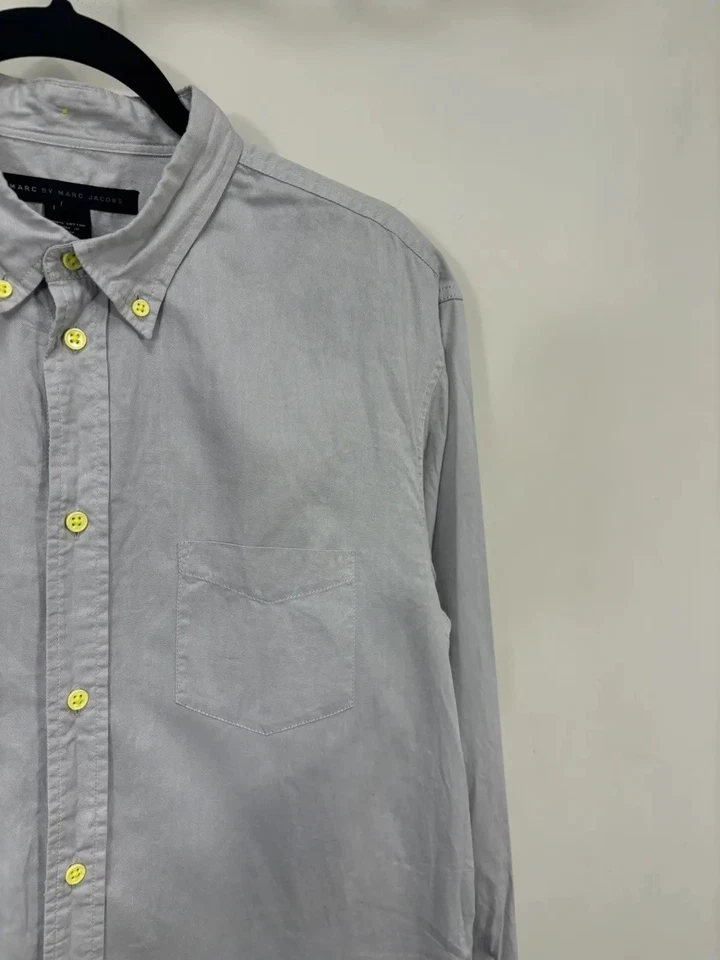 Marc By Marc Jacobs Men’s Gray Pocket Button Down Long Sleeve Shirt L - Image 3 of 4