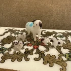 Vintage Milk Glass Puppy Dog Figurines Mini Dad with 4 Puppies