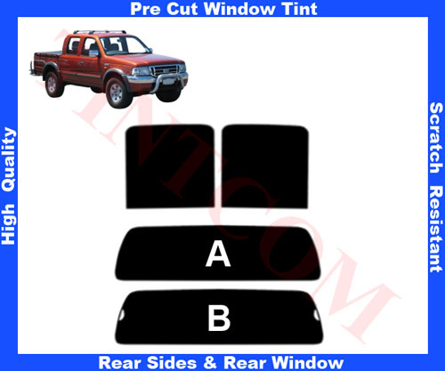 Pellicola Oscurante Vetri Auto Pre-Tagliata Ford Ranger 4P 2001-2006 da 5% a 50% - Picture 1 of 1
