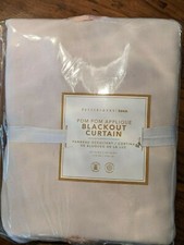 POTTERY BARN TEEN Set 2 - Pom Pom Applique Blackout Panels- Blush - 44x96 - NWT