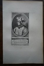 NICOLAS MACHIAVELLI . PORTRAIT. ORIGINAL ENGRAVING. 1760