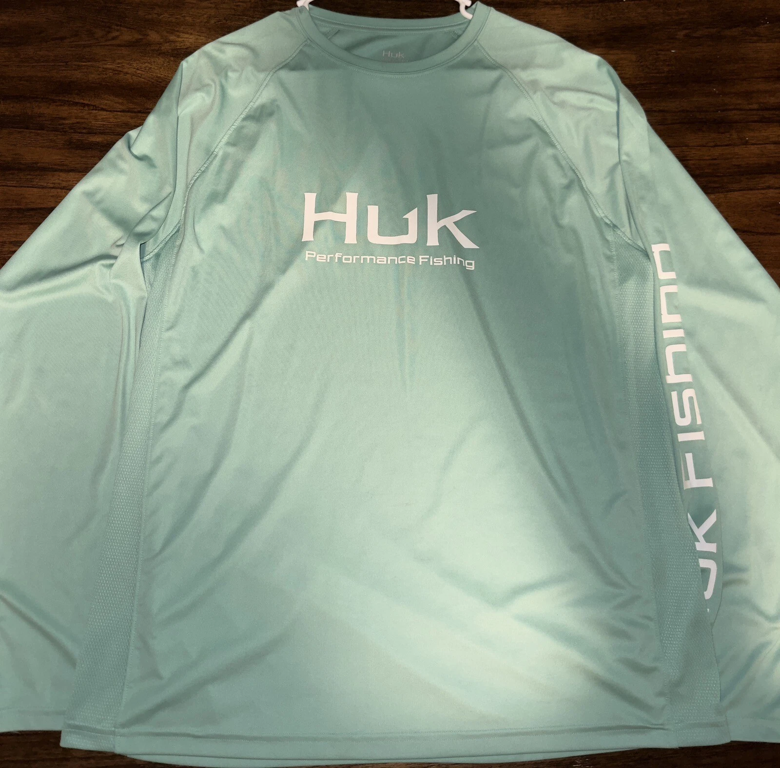 NWOT HUK Performance Fishing Shirt Men's XL Mint Green Long Sleeve