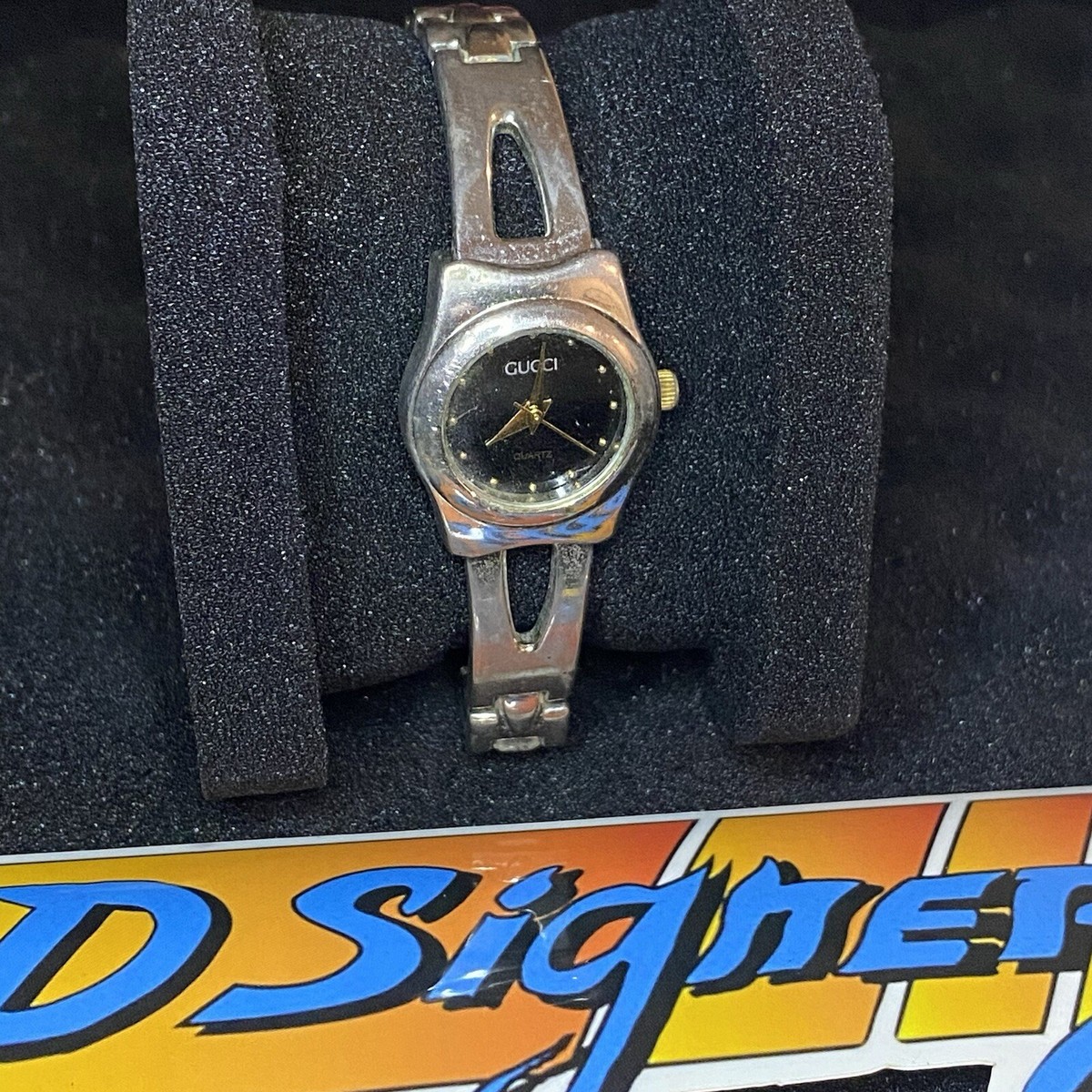 Vintage Ladies GUCCI 1500 Silver & Copper Linked Bracelet Quartz