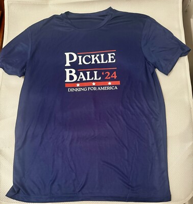 Pickleball  24 Dinking For America ! Funny Pickleball Unisex T-Shirt (L)