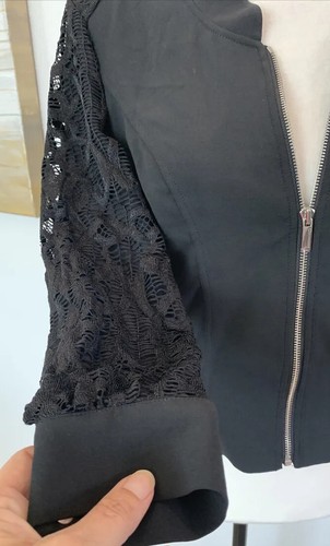 cache Jacket Coat Lightweight NWT $158 sz 6 Black embriodered - Picture 5 of 7
