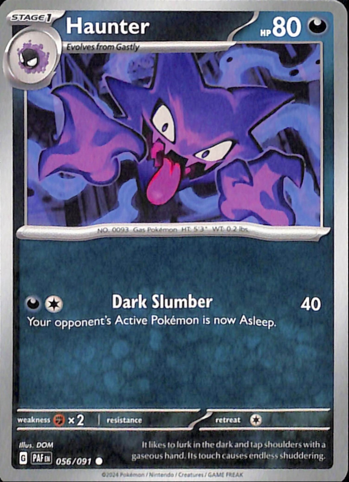 Haunter 056/091 - Paldean Fates - Common - Pokemon Card TCG - NM