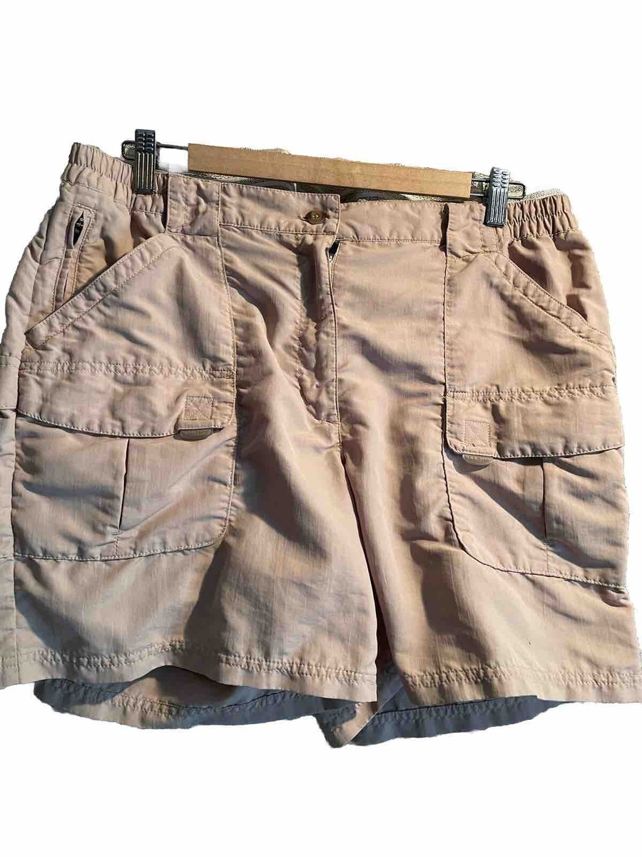 Bean Women’s Size Large Khaki Cargo Shorts Walking Hiking Outdoors 3321
