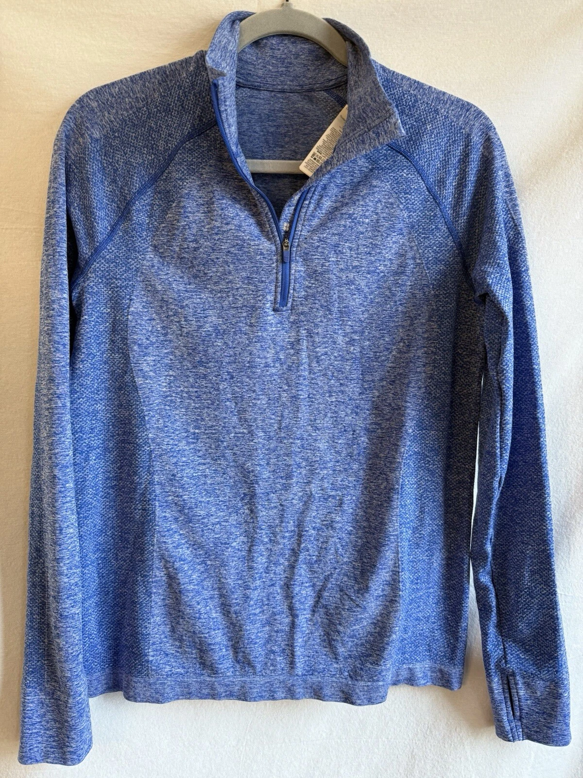 SWEATY BETTY Seamless Base Layer Top 1/4 Zip • Blue • Size Large • NWOT