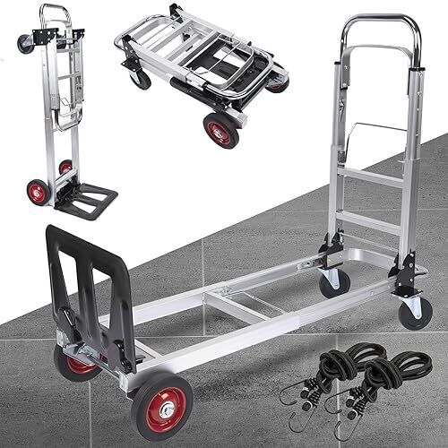 330LB Folding Hand Truck Dolly Cart with Telescoping Handle Heavy Duty  - Foto 1 di 7