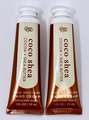 2 BATH & BODY WORKS COCO SHEA BUTTER COCOA HAND CREAM LOTION TRAVEL SIZE 1 OZ