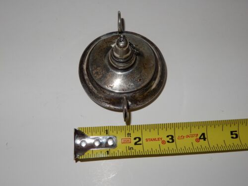 OIL LAMP ANTIQUE GEORGE A HENCKEL & CO 49 STERLING SILVER 2 HANDLE MINATURE LAMP - Picture 5 of 5