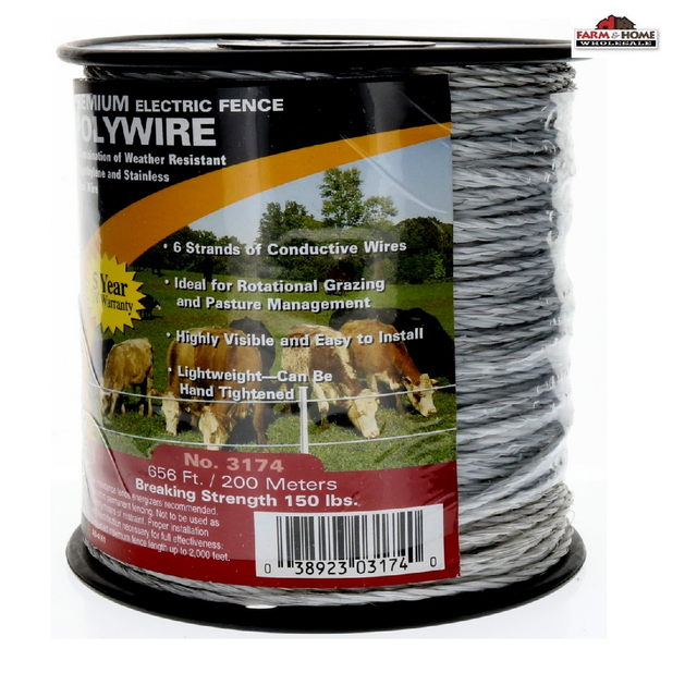Shock 656ft Electric Fence Poly Wire Fence Fencing Spool NEW eBay