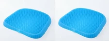 2 Pcs Double Thick Gel Seat Cushion with Non-Slip Cover | Breathable Comfort