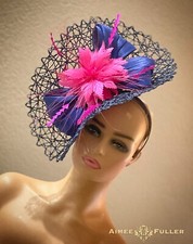 Aimee Fuller Kentucky Derby Fascinator Hot Pink Fuchsia Royal Ascot Hat Del Mar