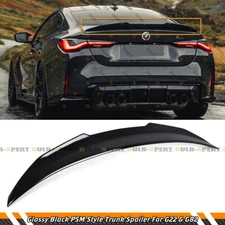 FOR 21-25 BMW G22 4 SERIES 430i M440i G82 M4 GLOSS BLACK PSM STYLE TRUNK SPOILER
