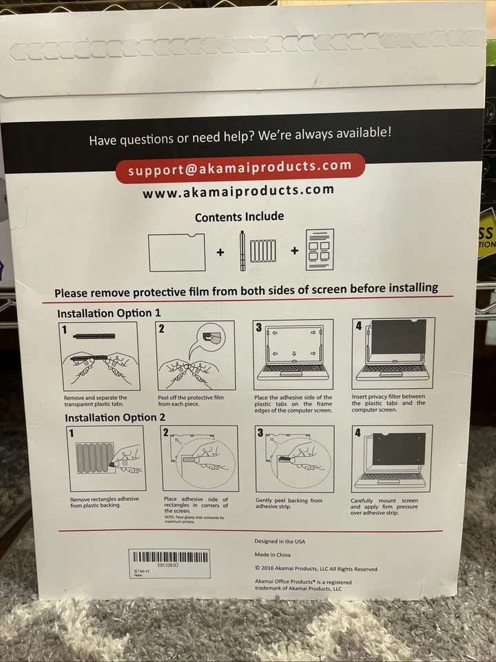 Akamai Desktop Privacy Screen Security Filter 20.1'' 4:3 New - Image 2 of 2