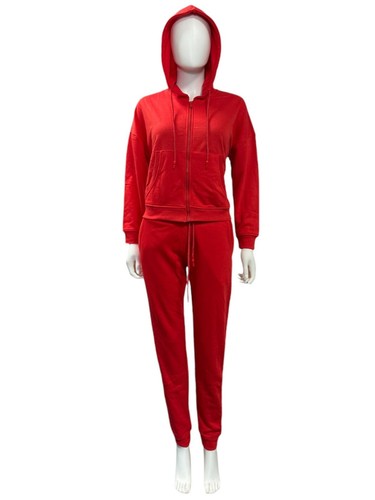 Women's Ladies Top and Bottom Set Hoodie Long Sleeve Zip Up Tracksuit 40-05 - Picture 8 of 32