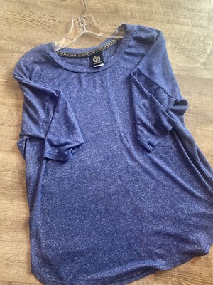 Bobeau Knit Shirt Blue Heather Size Small Womens Flowy Oversized