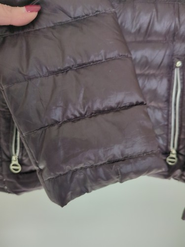 Laundry By Shelli Segal Plum Puffer Jacket Size L Quilted Packable Hood - Picture 5 of 17