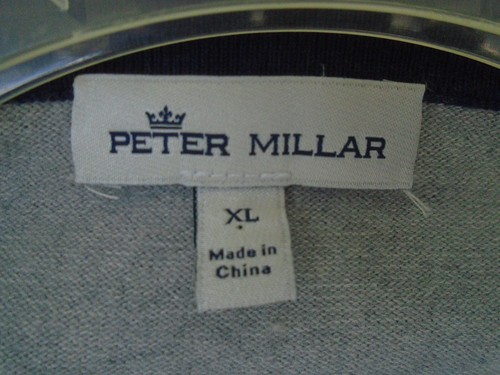 Peter Millar V-Neck Pullover Sweater Shirt Herren Gr. XL Seide/Kaschmir Mischung Grau - Bild 2 von 4