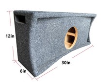 Car Audio Dual 8" Vented Subwoofer Stereo Sub Box Speaker, Reinforced
