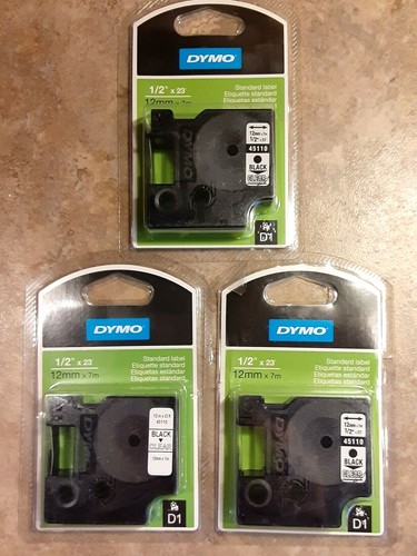 DYMO® D1 Label Cartridges • BLACK/CLEAR 