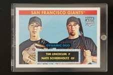2007 Baseball Topps '52 Dynamic Duo Tim Lincecum Nate Schierholtz DD1 Rookie RC