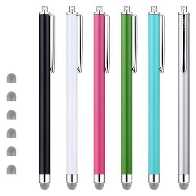 Stylus Pens for Touch Screens Mesh Fiber Capacitive Stylus 6-Pack with 6 Repl...