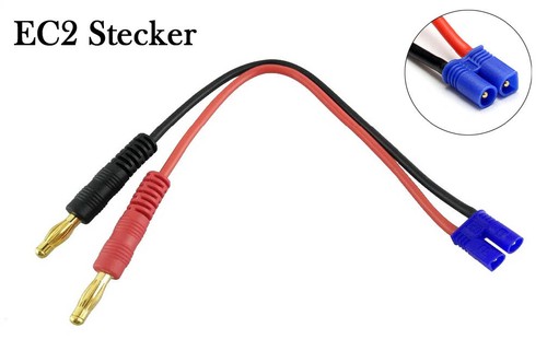 Original Lipo Ladekabel Mit EC2 Stecker Auf 4mm Bananenstecker – 18AWG, 20 Cm, Von Mr.Stecker