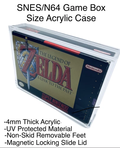 1 UV PROTECTED Acrylic Case with Magnetic Lid Removable Feet N64 SUPER NINTENDO