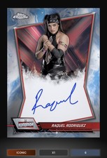 Topps Slam WWE Chrome Blue Red Brand Sig Raquel Rodriguez Iconic /150 {DIGITAL}