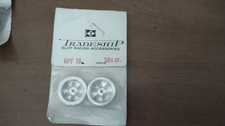 TRADESHIP VINTAGE 3/4 X 1/4 CHROME 1/24 SLOT CAR DRILLED WHEELS NOS