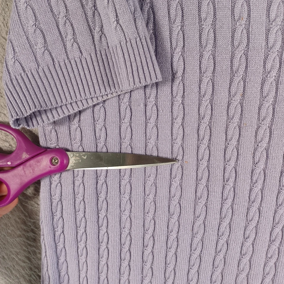 Top de seda púrpura vintage Bloomingdale's para mujer talla grande manga corta elástico Foto 2 de 4