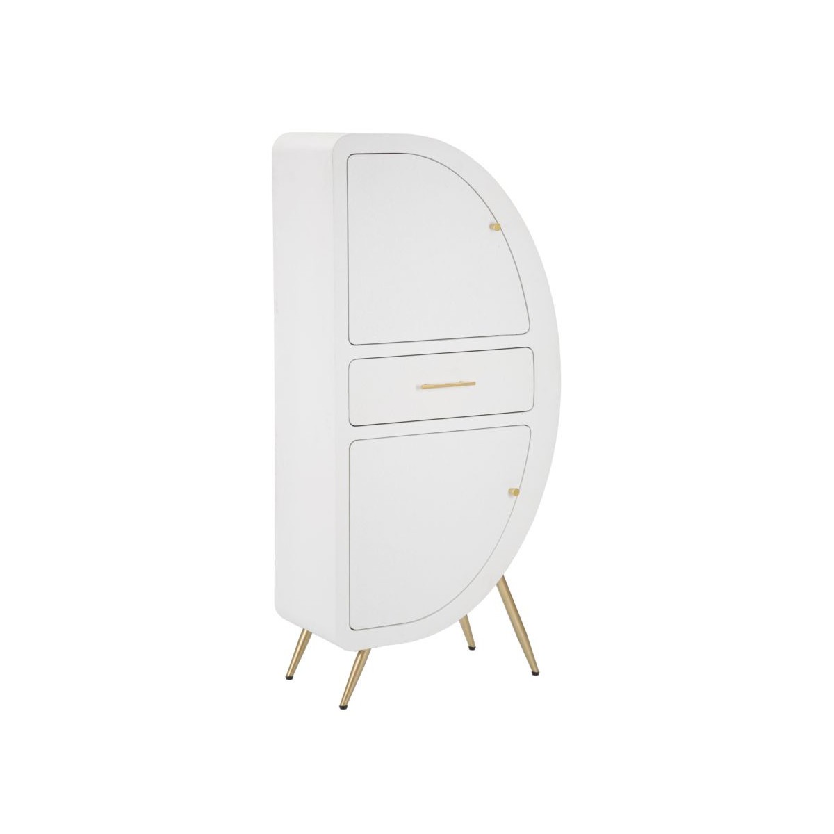 Armoire 2 portes Venus 133cm blanc et or pour chambre élégante
