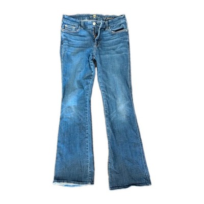 7 For All Mankind Bell Bottom Jeans Womens 28 Flare Dark Wash Mid Rise Denim