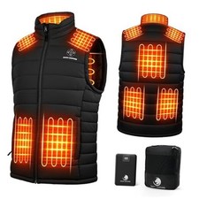 Heated Vest for Men with Battery Pack Included, 16000mAh 7.4V Large Black