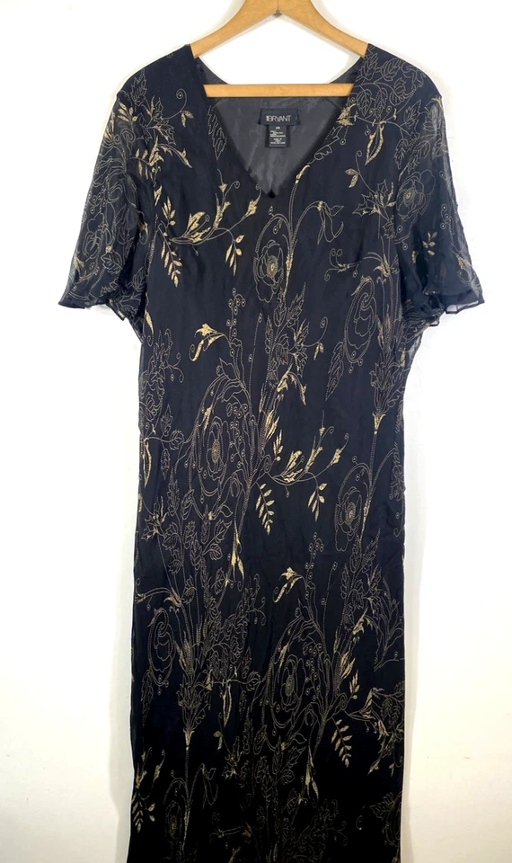 Vestido Vintage Lane Bryant 26 3X Seda Y2K Asimétrico Maxi Hada Capricho Vampiro Foto 4 de 4