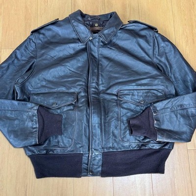 Schott A-2 Flight Jacket 2XL Brown Leather Vintage Used 80s 90s USA Made