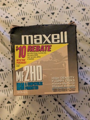 Maxell MF2HD 3.5'' High Density Floppy Disk 30-Pack New Old Stock OPEN BOX READ!!
