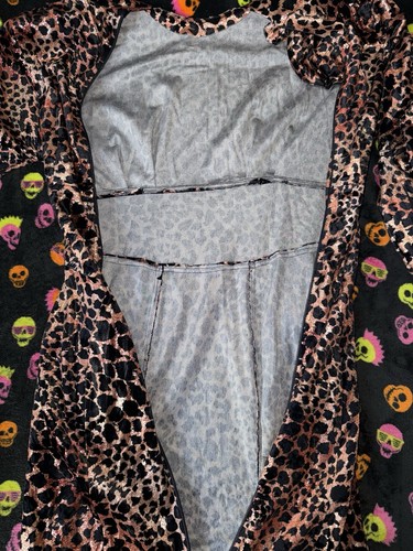 Vintage Janine Paris London New York Zip Up Metallic Leopard Dress Size M - Picture 13 of 24