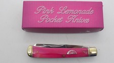 Rough Rider Pink Lemonade Trapper Pocket Knife RR830 Stainless Steel Blades New