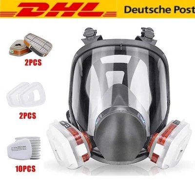 Staubmaske Gasmaske Lackiermaske Atemschutz Vollmasken mit Aktivkohle Filter - Bild 1 von 4