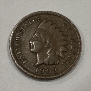 1903 Indian Head Small Cent BN Bronze Business StrikeKM#90 with the AM touching